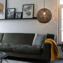 Design-Hängeleuchte schwarz Kugel 45cm - Corda