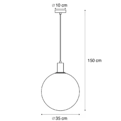 Design-Hängeleuchte schwarz mit Regenbogen-Glas 35cm - Mallon