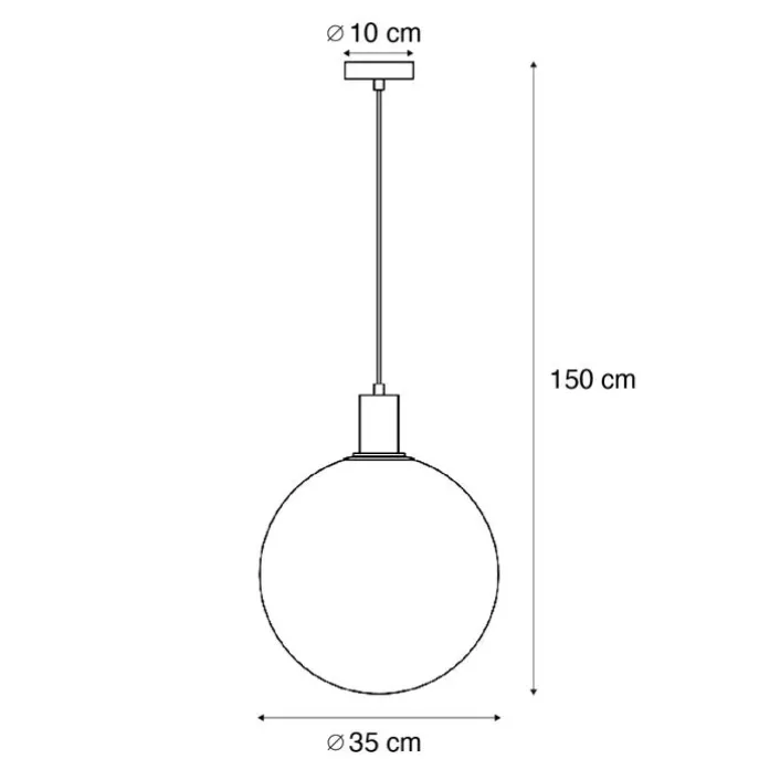 Design-Hängeleuchte schwarz mit Regenbogen-Glas 35cm - Mallon