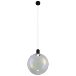 Design-Hängeleuchte schwarz mit Regenbogen-Glas 35cm - Mallon