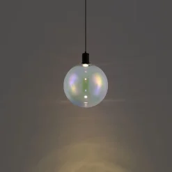 Design-Hängeleuchte schwarz mit Regenbogen-Glas 35cm - Mallon