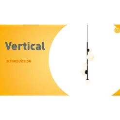 Design-Hängeleuchte schwarz mit Milchglas 5-flammig - Vertical
