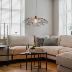 Design-Hängeleuchte schwarz mit doppeltem Schirm 66 cm - Pua