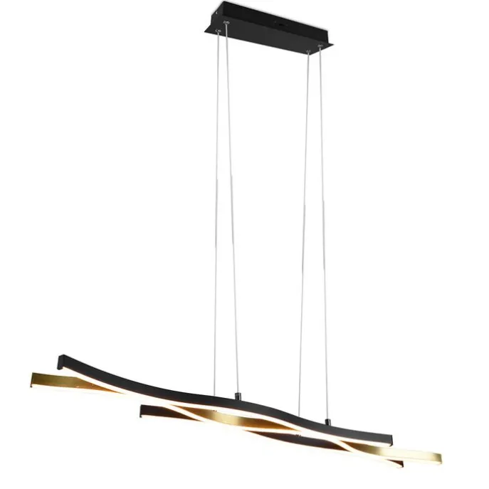 Design-Hängeleuchte Schwarz mit Gold inkl. LED Dimmbar - Blaze