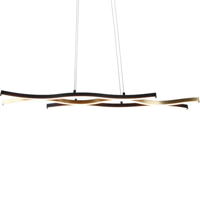 Design-Hängeleuchte Schwarz mit Gold inkl. LED Dimmbar - Blaze