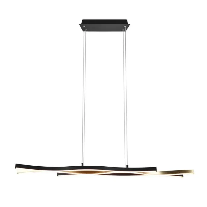 Design-Hängeleuchte Schwarz mit Gold inkl. LED Dimmbar - Blaze