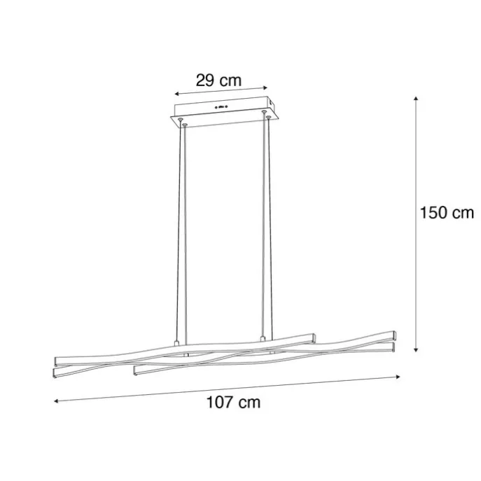 Design-Hängeleuchte Schwarz mit Gold inkl. LED Dimmbar - Blaze