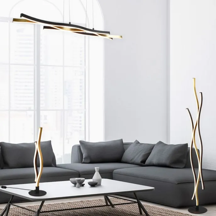 Design-Hängeleuchte Schwarz mit Gold inkl. LED Dimmbar - Blaze