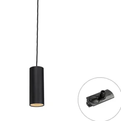 Design-Hängeleuchte schwarz inkl. Schienenadapter 1-phasig - Iconic Tubo