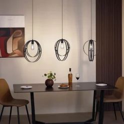 Design-Hängeleuchte schwarz rechteckig 3-flammig - Indu