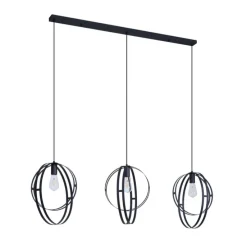 Design-Hängeleuchte schwarz rechteckig 3-flammig - Indu