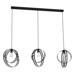 Design-Hängeleuchte schwarz rechteckig 3-flammig - Indu