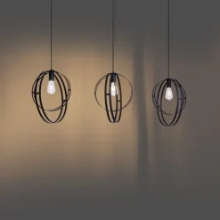 Design-Hängeleuchte schwarz rechteckig 3-flammig - Indu