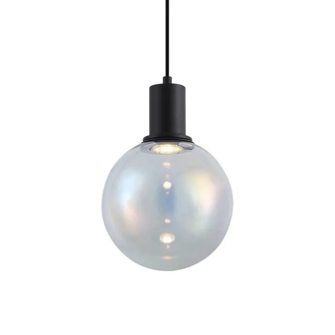 Design-Hängeleuchte schwarz mit Regenbogen-Glas 20cm - Mallon