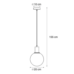 Design-Hängeleuchte schwarz mit Regenbogen-Glas 20cm - Mallon