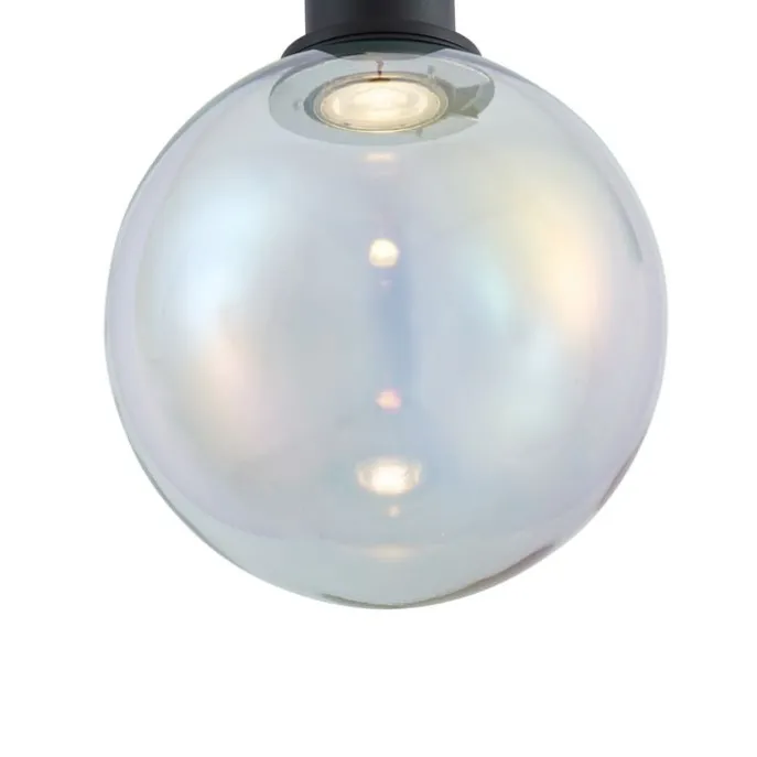 Design-Hängeleuchte schwarz mit Regenbogen-Glas 20cm - Mallon