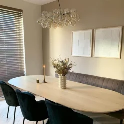 Design-Hängeleuchte schwarz mit Bernsteinglas 8-flammig - Uvas