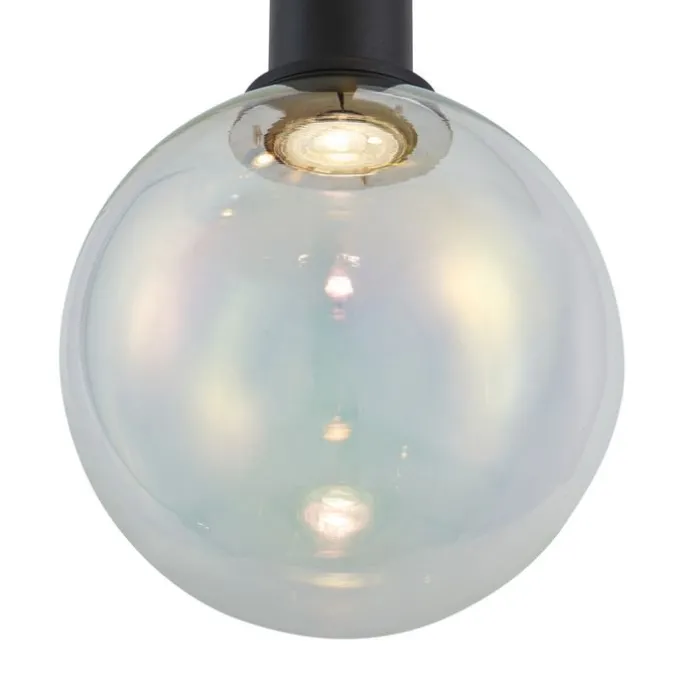 Design-Hängeleuchte schwarz mit Regenbogen-Glas rund 3-flammig - Mallon