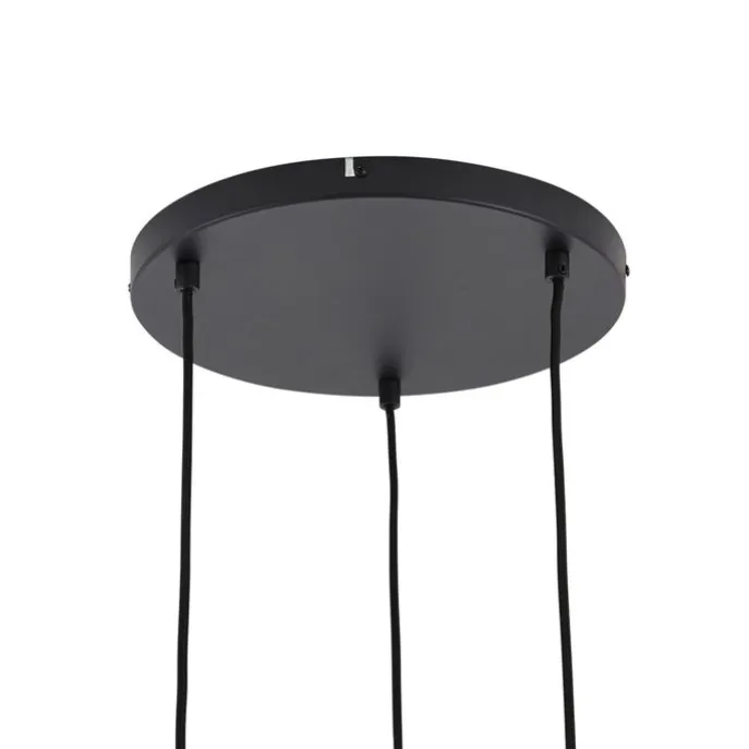 Design-Hängeleuchte schwarz mit Regenbogen-Glas rund 3-flammig - Mallon