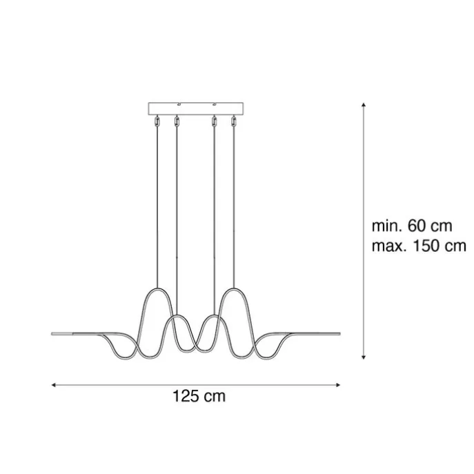 Design-Hängeleuchte schwarz inkl. dimmbarer LED Easylift - Altitude