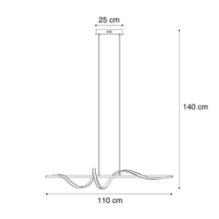Design-Hängeleuchte schwarz 110 cm inkl. LED 3-Stufen-Dimmbar - Wokkel