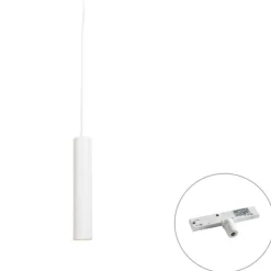Design-Hängeleuchte Weiß inkl. Schienenadapter 1-phasig - Slimline Tuba Small