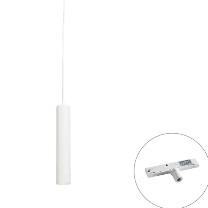 Design-Hängeleuchte Weiß inkl. Schienenadapter 1-phasig - Slimline Tuba Small