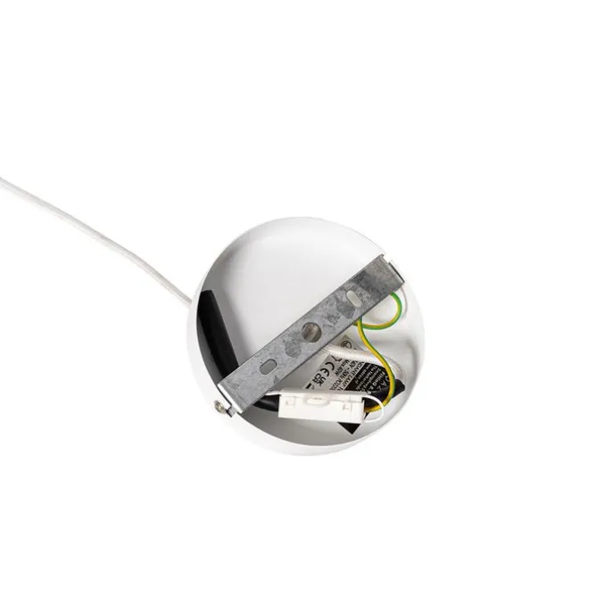 Design-Hängeleuchte weiß mit beigefarbenem Schirm - Rich