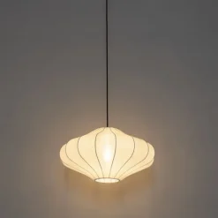 Design-Hängeleuchte Weiße Seide 50 cm - Plu