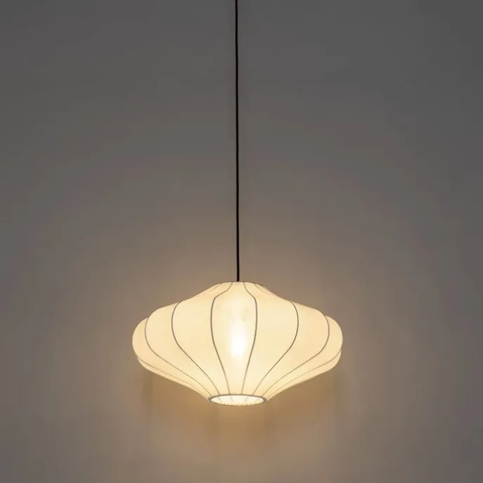 Design-Hängeleuchte Weiße Seide 50 cm - Plu