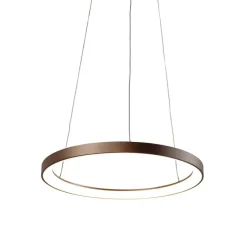 Design-Pendelleuchte Bronze inklusive dimmbarer LED Easylift - Hoop