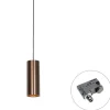 Design-Pendelleuchte Dunkelbronze inkl. Schienenadapter 3-Phasen - 3-Phasen Tubo