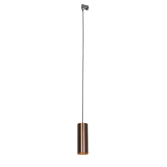 Design-Pendelleuchte Dunkelbronze inkl. Schienenadapter 3-Phasen - 3-Phasen Tubo