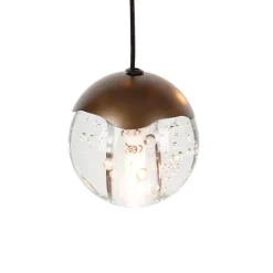 Design-Pendelleuchte Dunkelbronze mit Klarglas 12-flammig - Inge