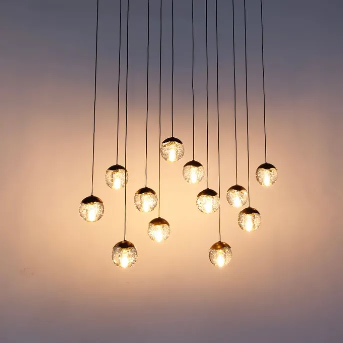 Design-Pendelleuchte Dunkelbronze mit Klarglas 12-flammig - Inge