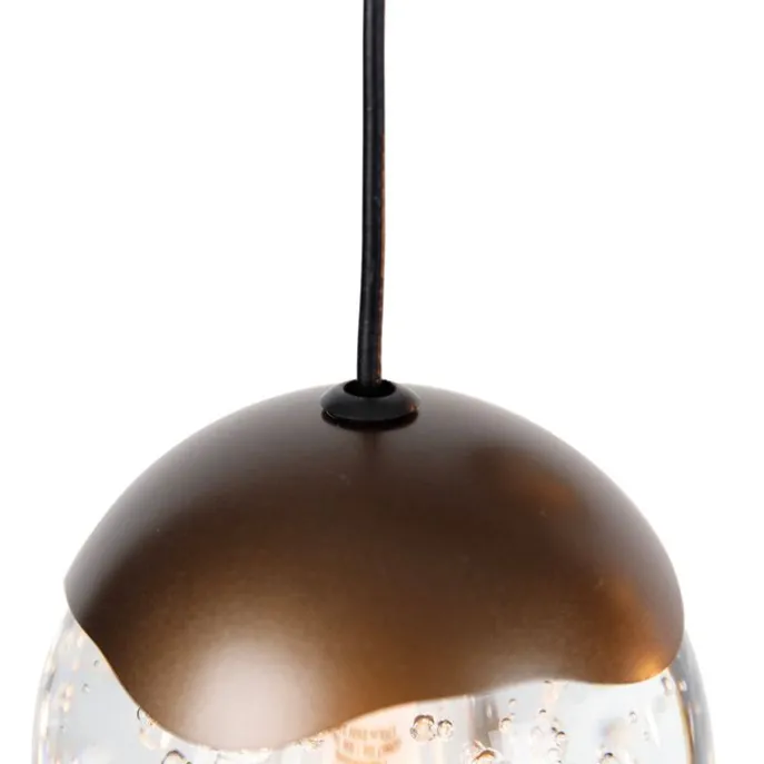 Design-Pendelleuchte Dunkelbronze mit Klarglas 12-flammig - Inge