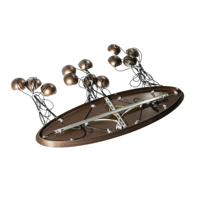 Design-Pendelleuchte Dunkelbronze mit Klarglas 12-flammig - Inge