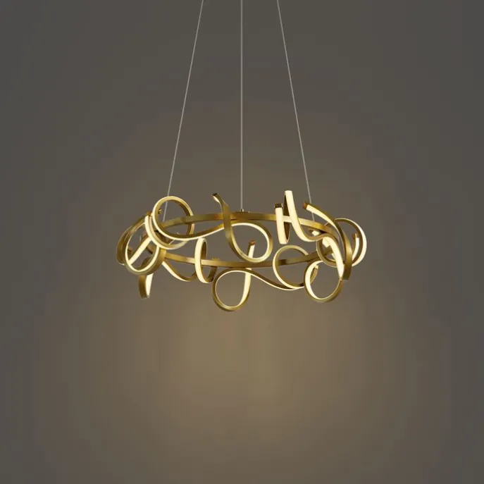 Design-Pendelleuchte Gold Rund 3-Stufen-Dimmbar - Krisscross