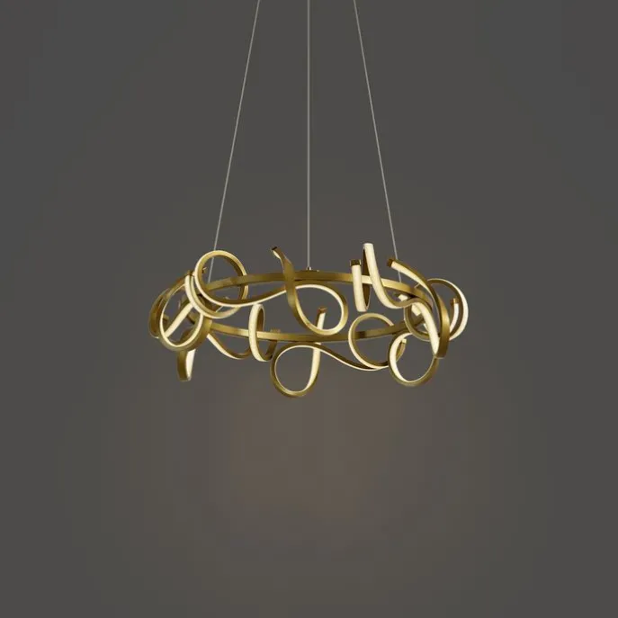 Design-Pendelleuchte Gold Rund 3-Stufen-Dimmbar - Krisscross