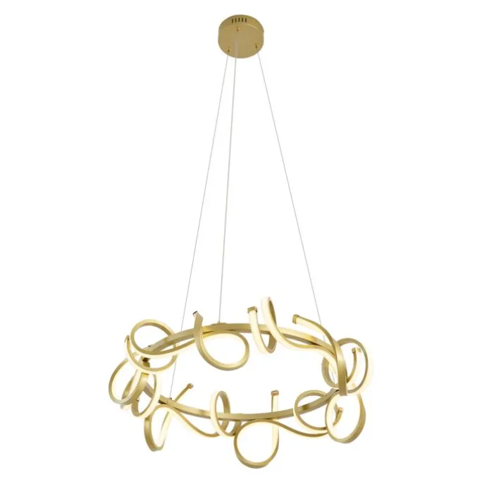 Design-Pendelleuchte Gold Rund 3-Stufen-Dimmbar - Krisscross