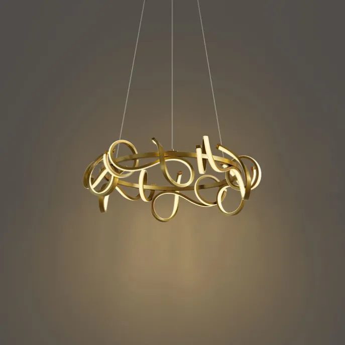 Design-Pendelleuchte Gold Rund 3-Stufen-Dimmbar - Krisscross