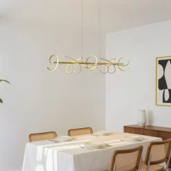 Design-Pendelleuchte Gold Rechteckig 3-Stufen-Dimmbar - Krisscross