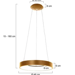 Design-Pendelleuchte Gold inkl. dimmbarer LED - Ringlede