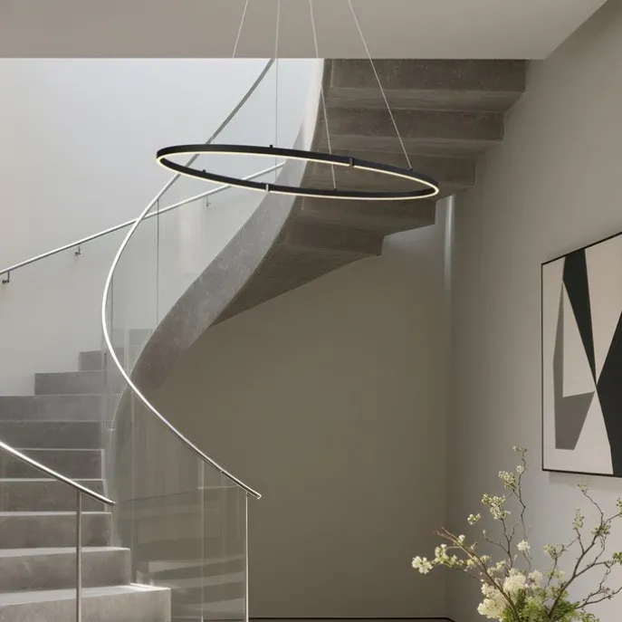 Design-Pendelleuchte Schwarz Oval 120cm inkl. LED 3-Stufen-Dimmbar - Ovallo