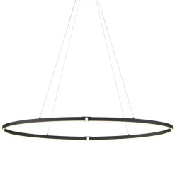Design-Pendelleuchte Schwarz Oval 120cm inkl. LED 3-Stufen-Dimmbar - Ovallo
