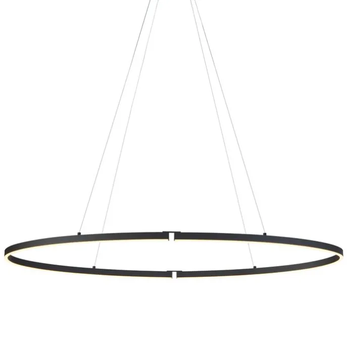 Design-Pendelleuchte Schwarz Oval 120cm inkl. LED 3-Stufen-Dimmbar - Ovallo