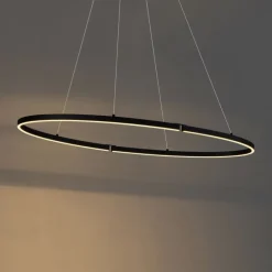Design-Pendelleuchte Schwarz Oval 120cm inkl. LED 3-Stufen-Dimmbar - Ovallo