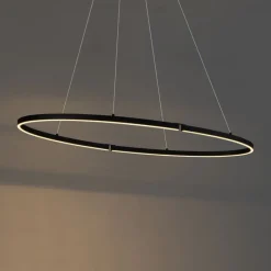 Design-Pendelleuchte Schwarz Oval 120cm inkl. LED 3-Stufen-Dimmbar - Ovallo