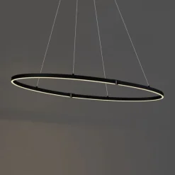 Design-Pendelleuchte Schwarz Oval 120cm inkl. LED 3-Stufen-Dimmbar - Ovallo