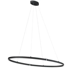 Design-Pendelleuchte Schwarz Oval 120cm inkl. LED 3-Stufen-Dimmbar - Ovallo